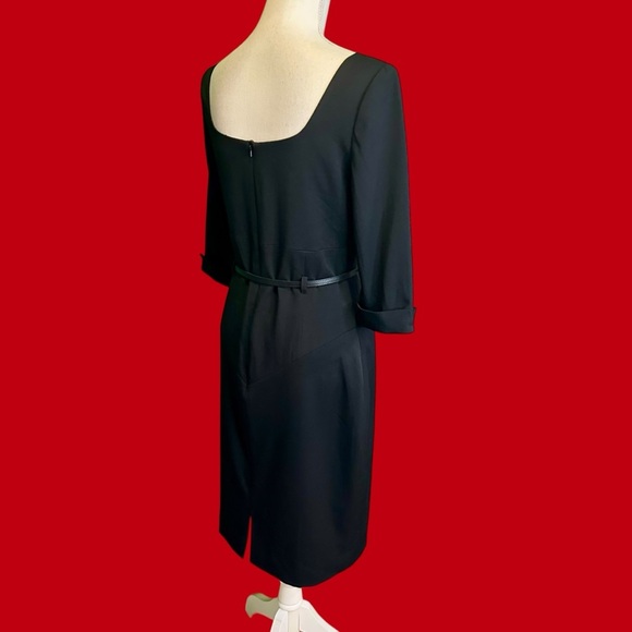 Black Halo ‘Classic 3/4 Sleeve Jackie O Sheath Dress’ in Black Size 8 Celeb Fave - Picture 13 of 16